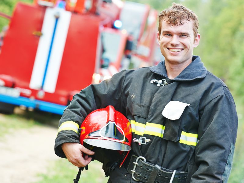 smiling firefighter