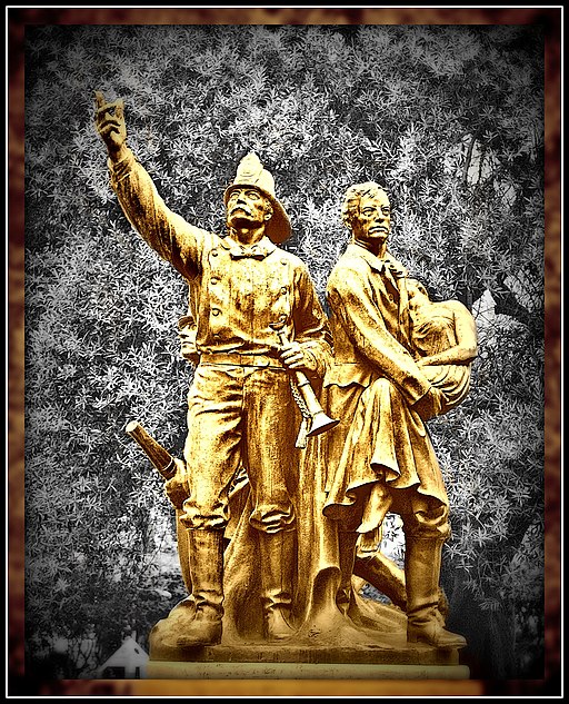 statue of volunteer firefighters