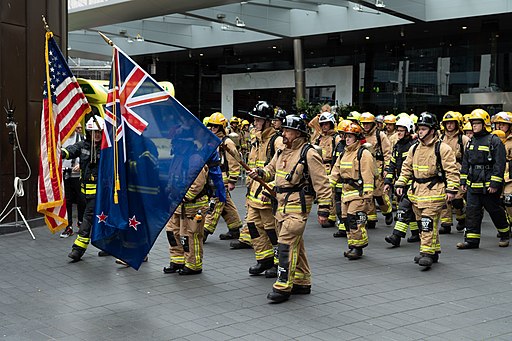 firefighters marching