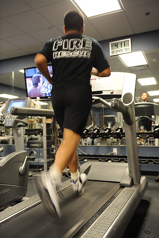 firefighter on a treadmill