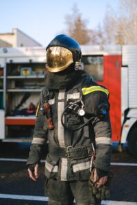 firefighter in uniform standing
